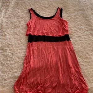 Kensie coral orange  tank sheer dress